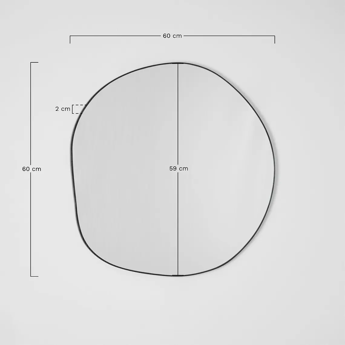 Espejo de pared irregular 60x60 cm en MDF Palia 6