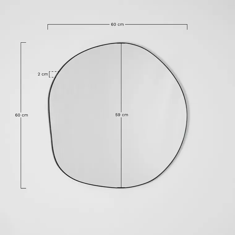Espejo de pared irregular 60x60 cm en MDF Palia 6