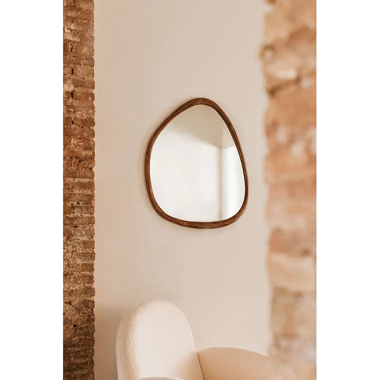 Espejo de pared irregular 85x70 cm en madera de mango Sabia 1