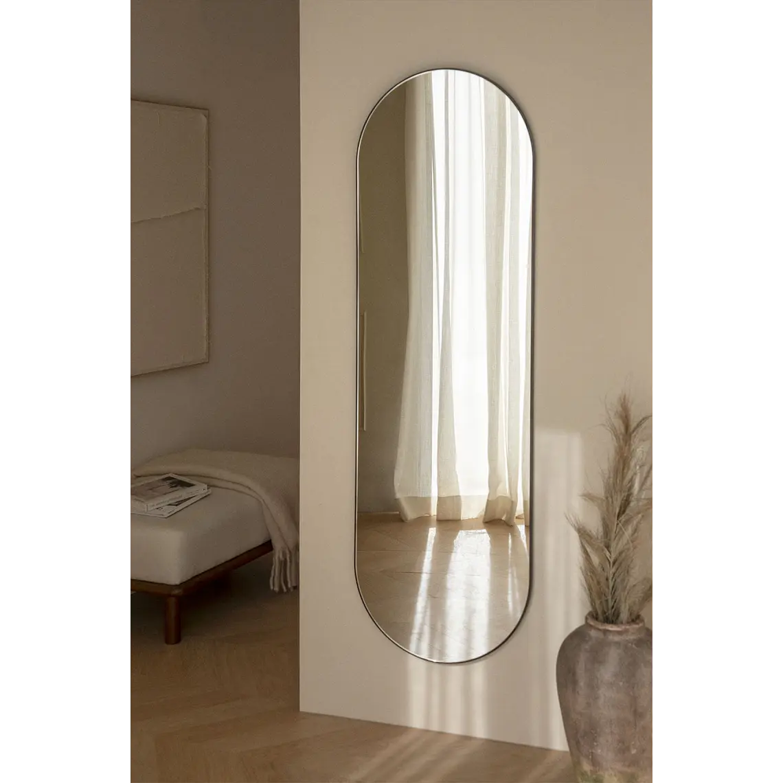Espejo de pared ovalado 50x160 cm en MDF Orea 1