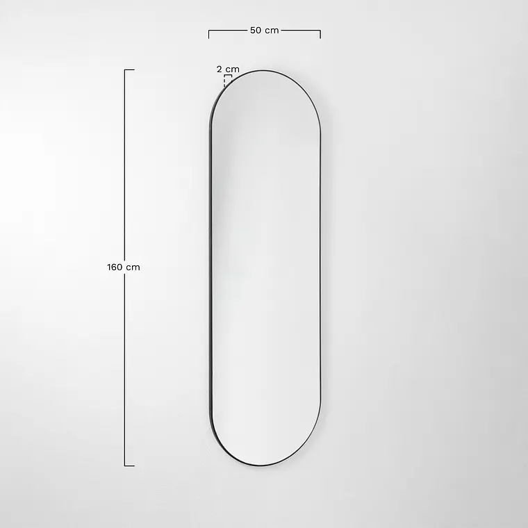 Espejo de pared ovalado 50x160 cm en MDF Orea 6