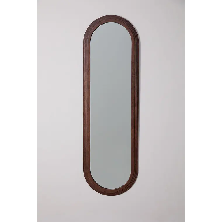 Espejo de pared ovalado 50x165 cm en madera de roble Wera 3