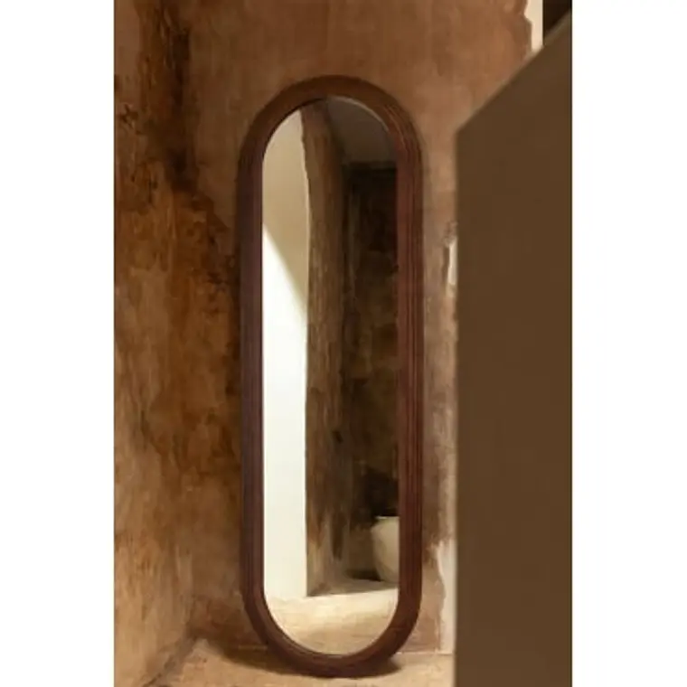 Espejo de pared ovalado 50x165 cm en madera de roble Wera 9