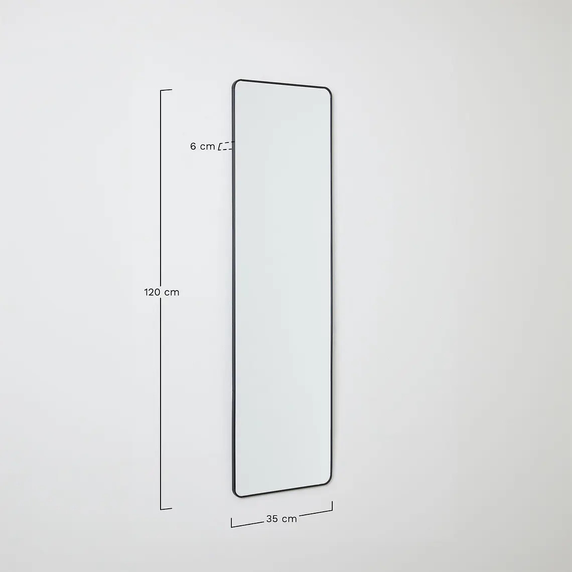 Espejo de pared rectangular 35x120 cm en aluminio Hestia 7