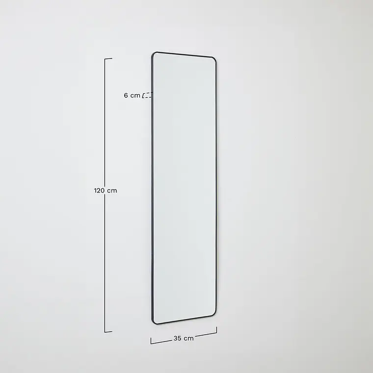 Espejo de pared rectangular 35x120 cm en aluminio Hestia 7