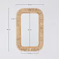 Espejo de pared rectangular 65x105 cm en madera de roble y rafia Dara - Miniatura 6