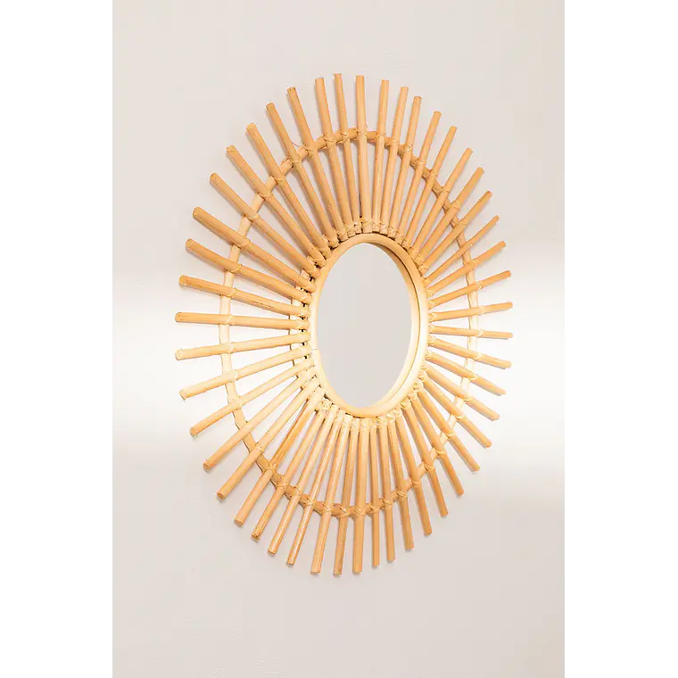 Espejo de pared redondo Ø60 cm en ratán Caela 3