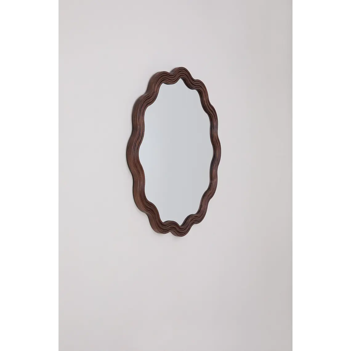 Espejo de pared redondo Ø80 cm en madera de roble Xira 4