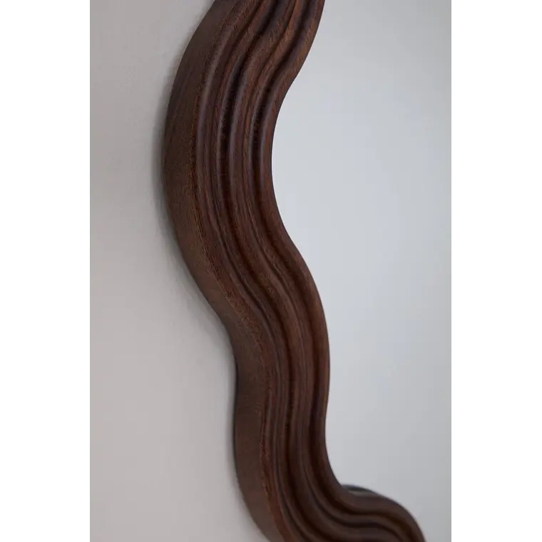 Espejo de pared redondo Ø80 cm en madera de roble Xira 5