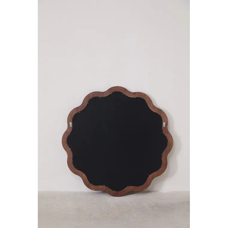 Espejo de pared redondo Ø80 cm en madera de roble Xira 6