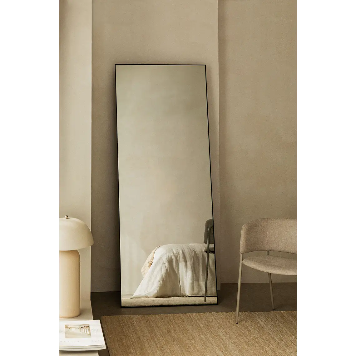 Espejo de pie rectangular 80x200 cm en aluminio Galia 2