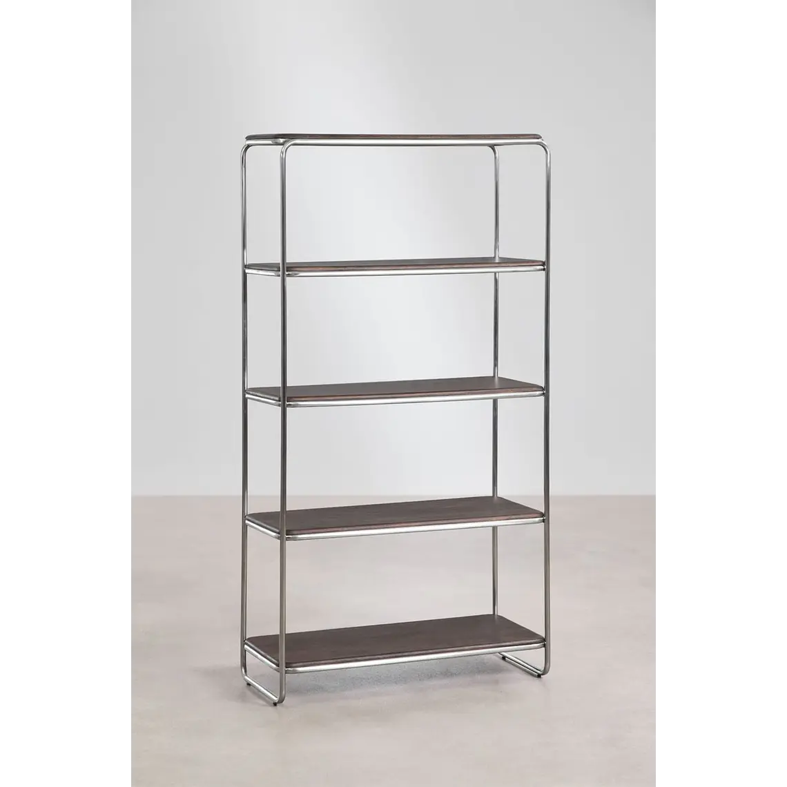 Estantería 180 cm en acacia y acero inoxidable Varen 6