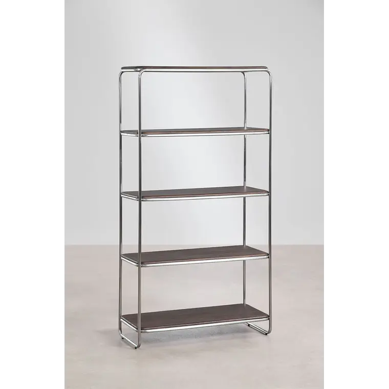 Estantería 180 cm en acacia y acero inoxidable Varen 6