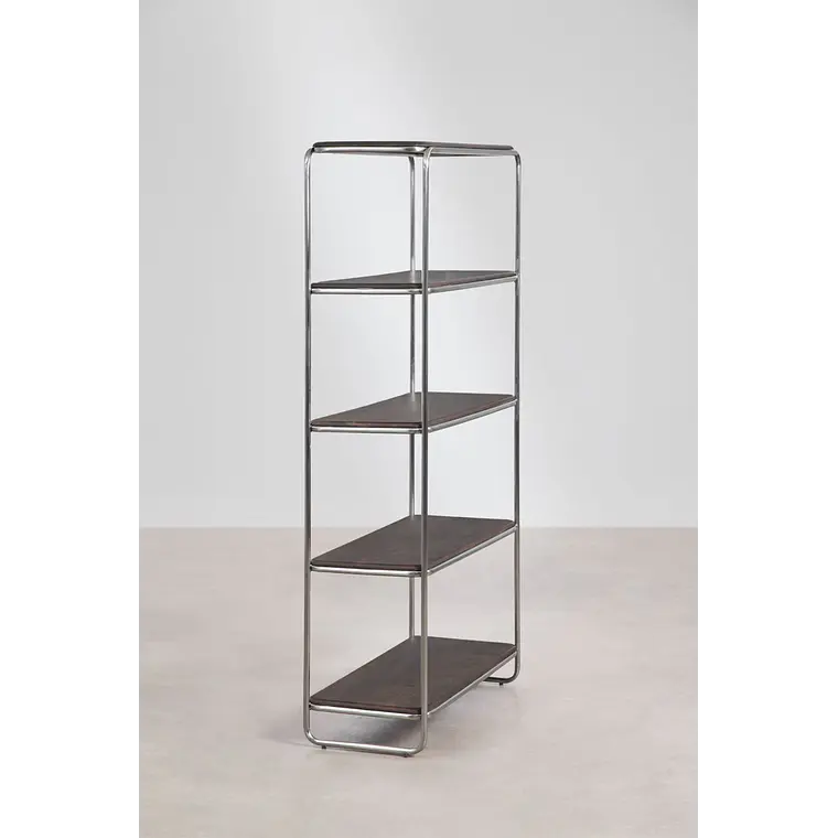 Estantería 180 cm en acacia y acero inoxidable Varen 7