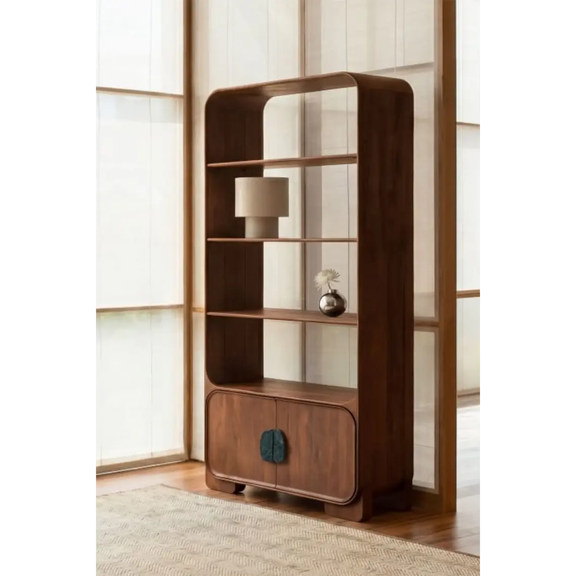 Estantería 190 cm en mango y travertino Calia 2