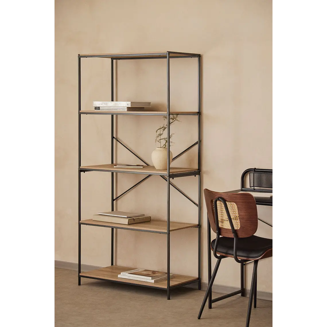 Estantería 80x170 cm en hierro y madera 1