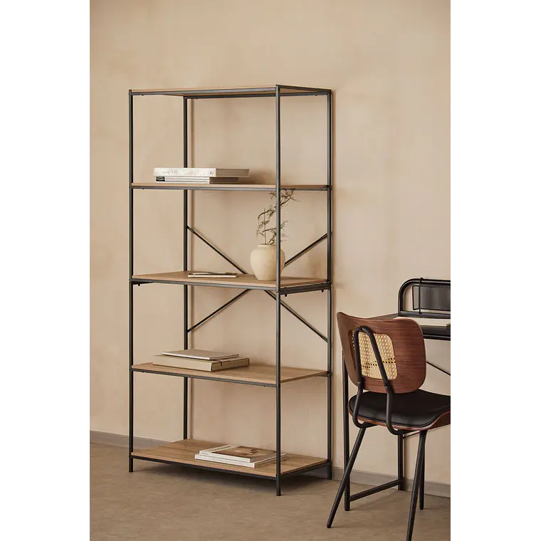 Estantería 80x170 cm en hierro y madera 1