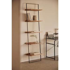 Estantería de pared 50x200 cm en madera de mango y metal