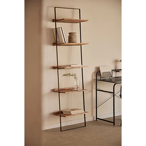 Estantería de pared 50x200 cm en madera de mango y metal