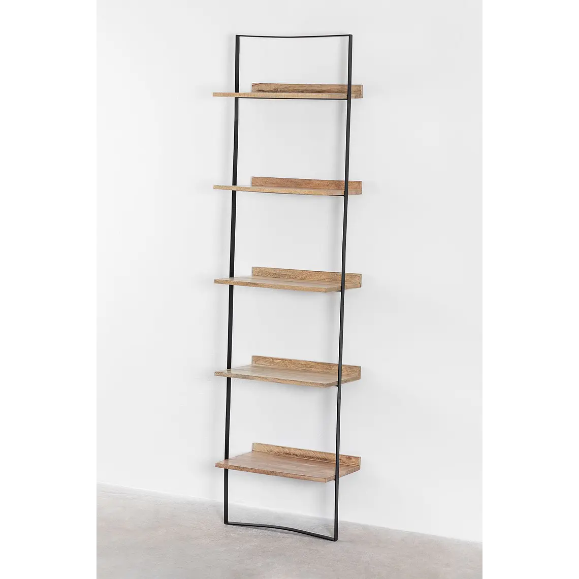 Estantería de pared 50x200 cm en madera de mango y metal 3
