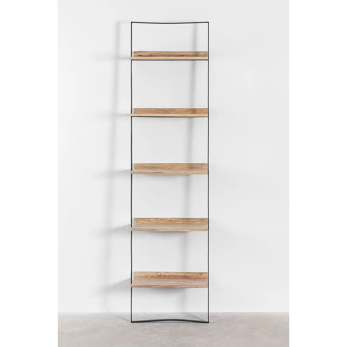 Estantería de pared 50x200 cm en madera de mango y metal 4