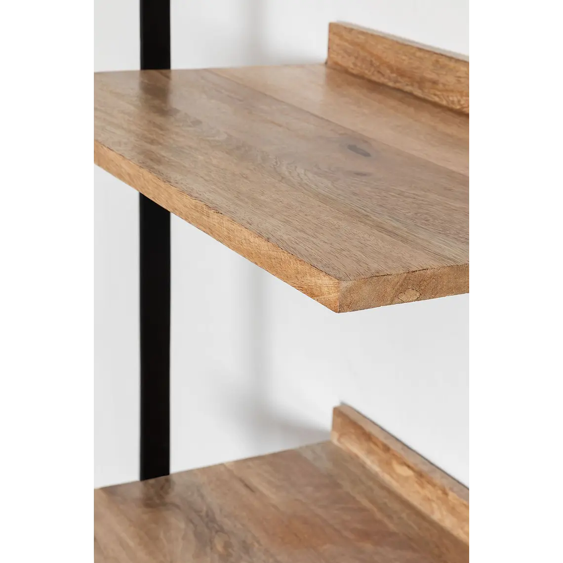 Estantería de pared 50x200 cm en madera de mango y metal 5