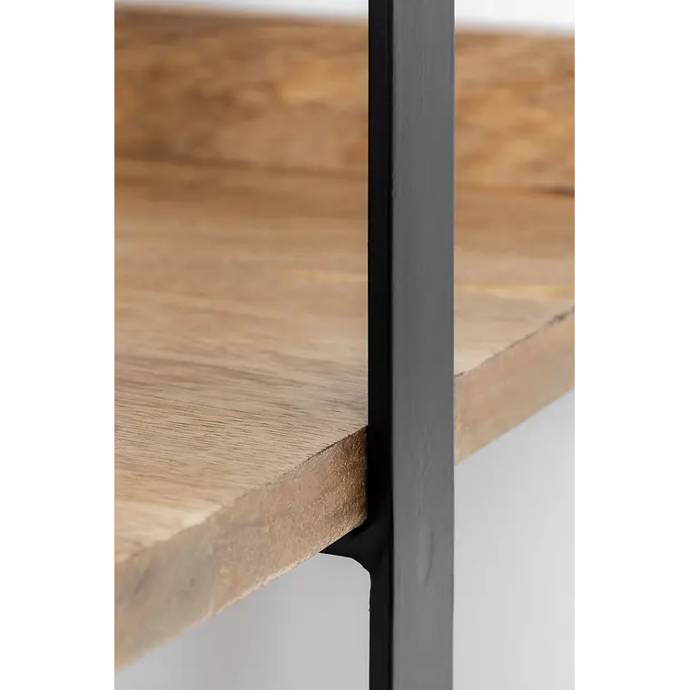 Estantería de pared 50x200 cm en madera de mango y metal 6