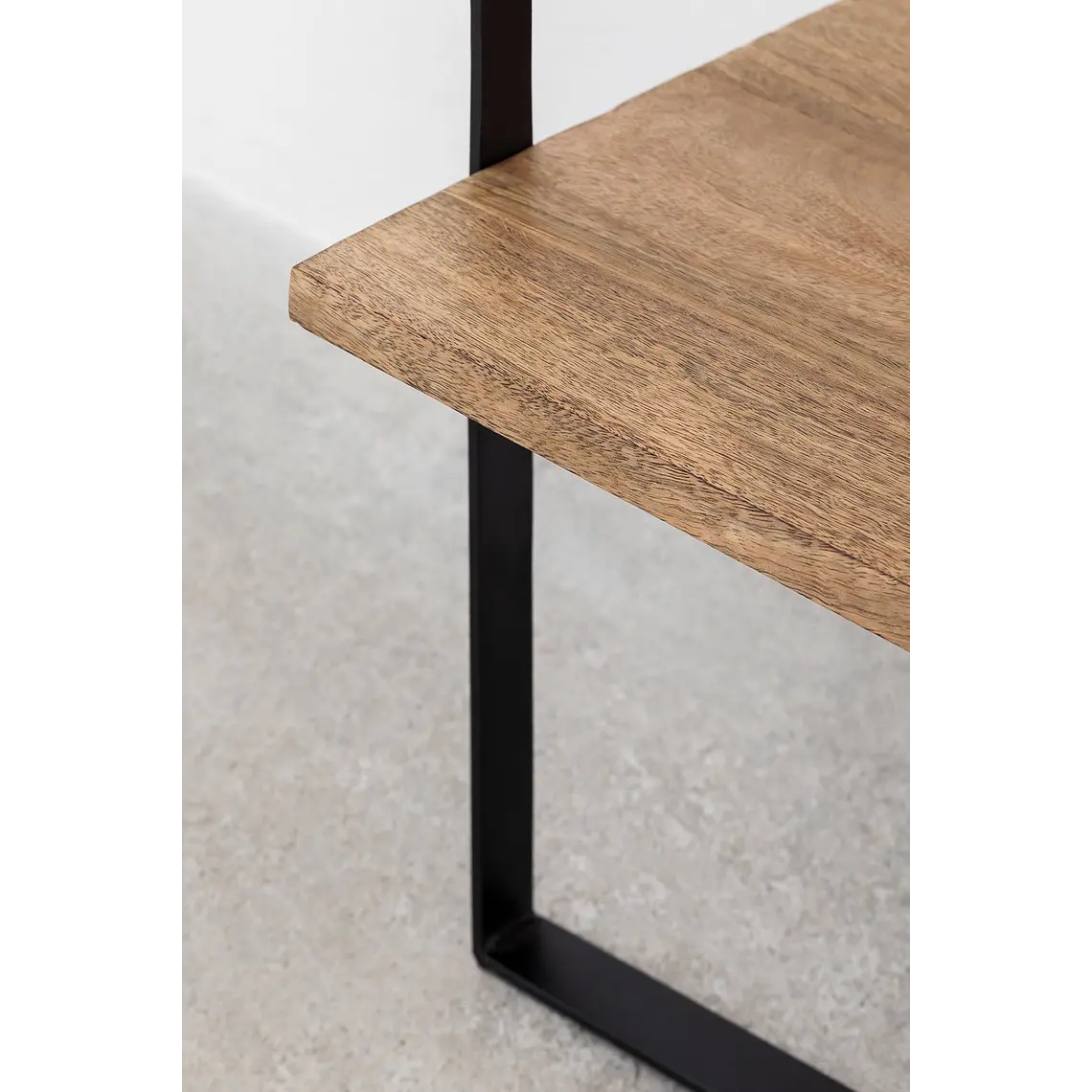 Estantería de pared 50x200 cm en madera de mango y metal 7