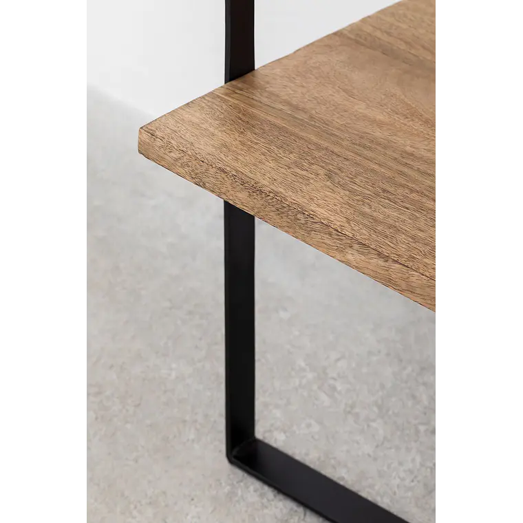 Estantería de pared 50x200 cm en madera de mango y metal 7