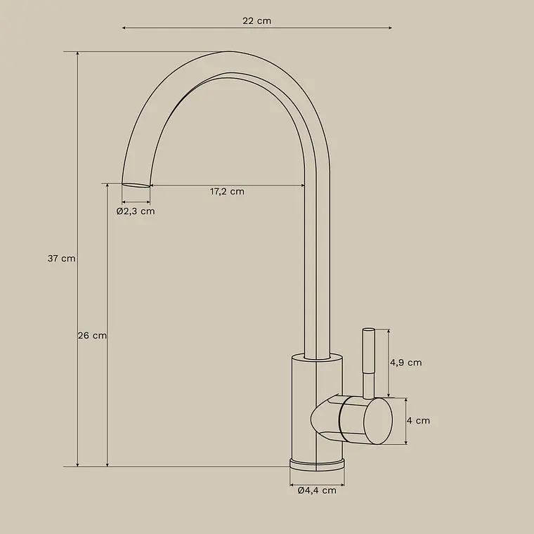 Grifo de cocina de exterior con caño alto en acero inoxidable Vinora 9