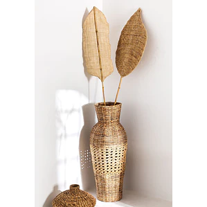 Jarrón decorativo en ratán Tinea