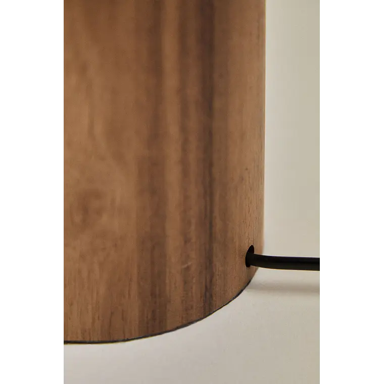 Lámpara de mesa con base cilíndrica en madera de acacia 6