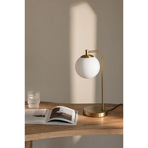 Lámpara de mesa con bola de cristal