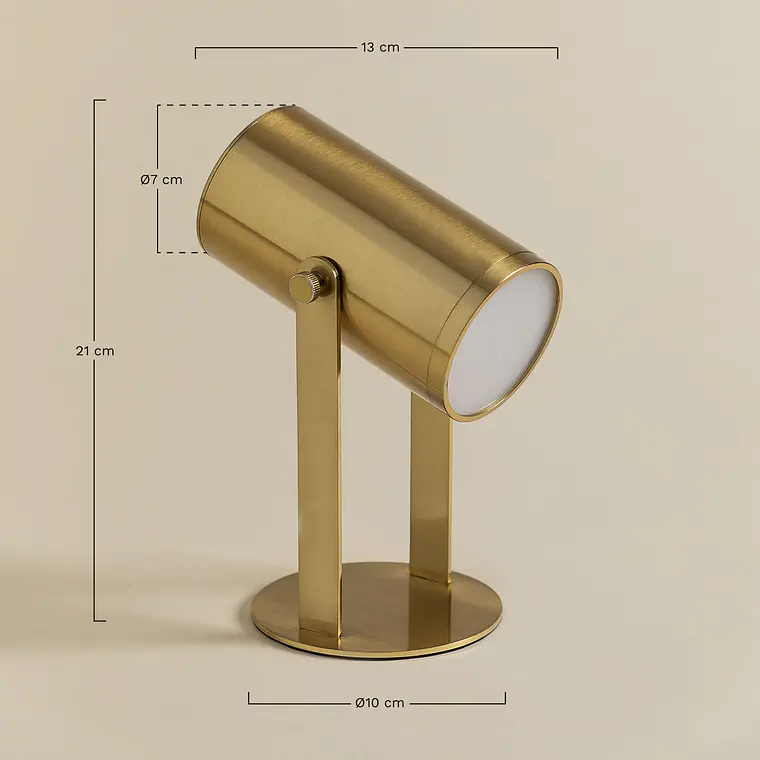 Lámpara de mesa LED orientable e inalámbrica en hierro 10