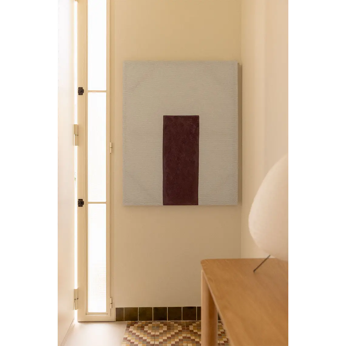 Lienzo decorativo 80x100 cm en lino con textura de escayola Soria 1