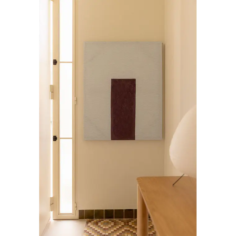 Lienzo decorativo 80x100 cm en lino con textura de escayola Soria 1