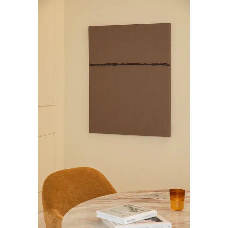 Lienzo decorativo 80x100 cm pintado a mano sobre lino con relieve de escayola Pavia 1