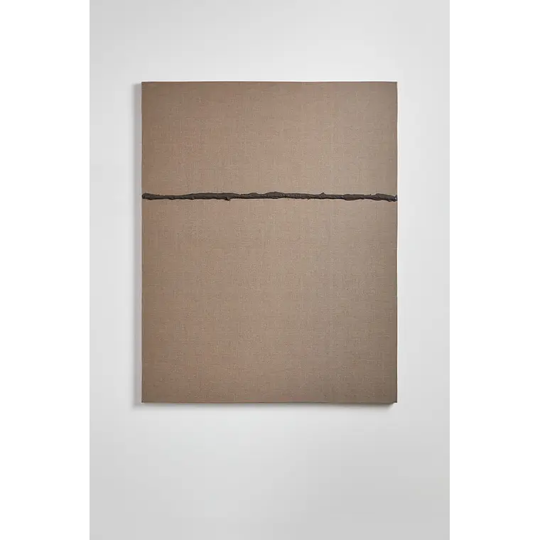 Lienzo decorativo 80x100 cm pintado a mano sobre lino con relieve de escayola Pavia 3