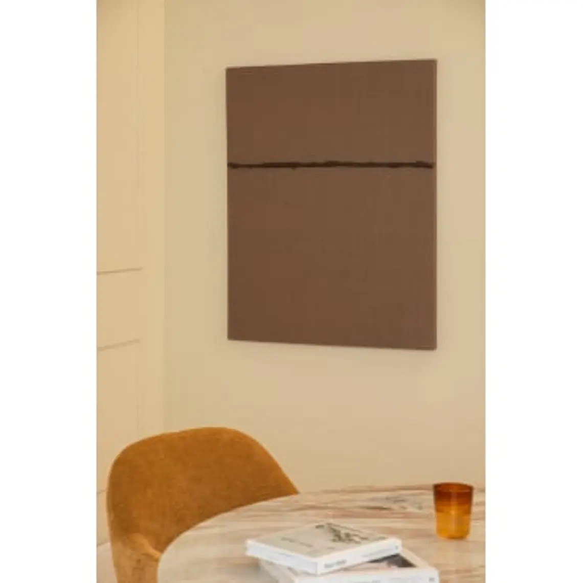 Lienzo decorativo 80x100 cm pintado a mano sobre lino con relieve de escayola Pavia 8