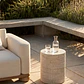 Mesa auxiliar para jardín redonda Ø40 cm en cemento look travertino Morina - Miniatura 2
