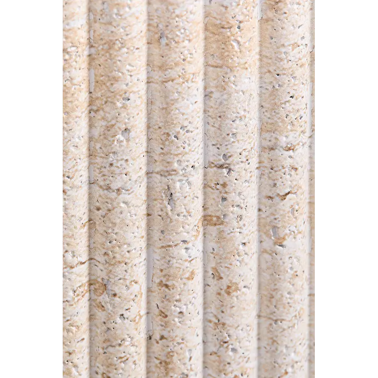 Mesa auxiliar para jardín redonda Ø40 cm en cemento look travertino Morina 7