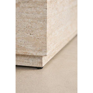 Mesa de centro para jardín cuadrada 80x80 cm en cemento look travertino Sarina