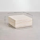 Mesa de centro para jardín cuadrada 80x80 cm en cemento look travertino Sarina - Miniatura 8