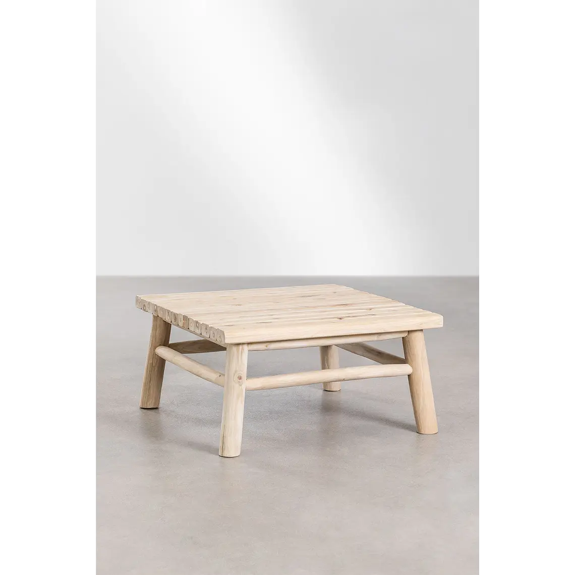 Mesa de centro para jardín cuadrada 80x80 cm en madera de teca Fioria 2