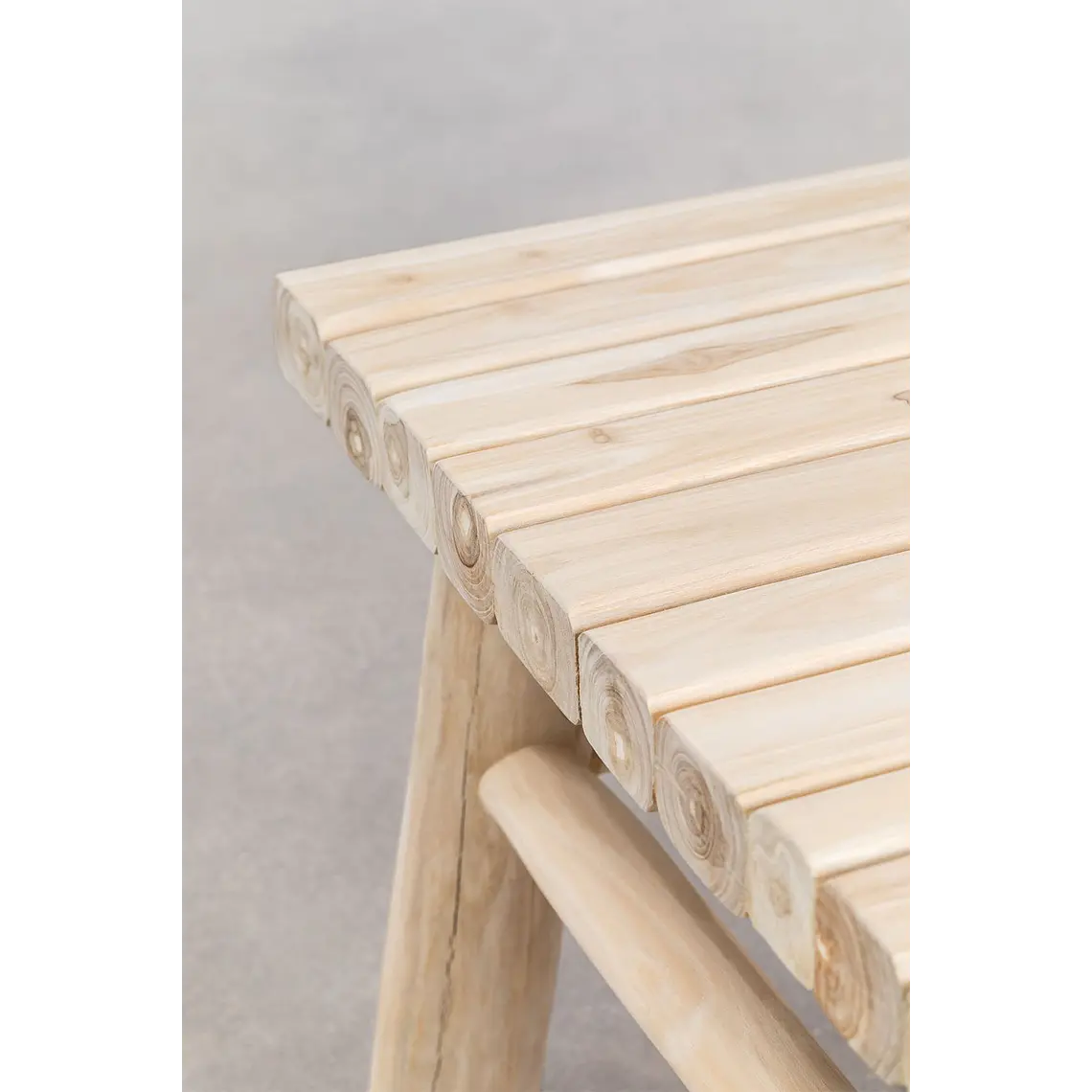 Mesa de centro para jardín cuadrada 80x80 cm en madera de teca Fioria 4