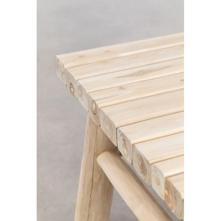 Mesa de centro para jardín cuadrada 80x80 cm en madera de teca Fioria 4