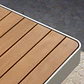Mesa de centro para jardín cuadrada 90x90 cm en aluminio y madera de teca Gavena - Miniatura 3