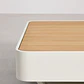 Mesa de centro para jardín cuadrada 90x90 cm en aluminio y madera de teca Gavena - Miniatura 6