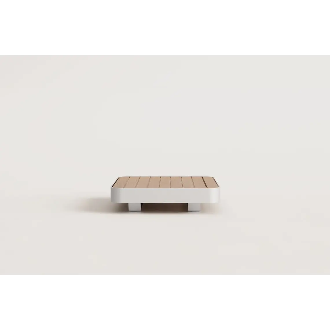Mesa de centro para jardín cuadrada 90x90 cm en aluminio y madera de teca Gavena 9