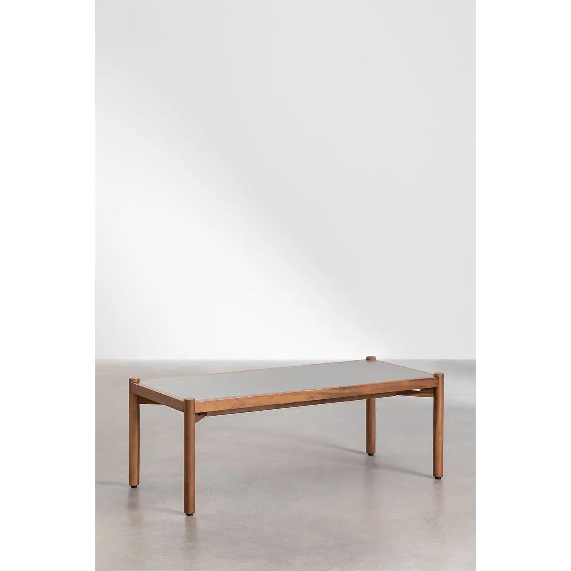 Mesa de centro para jardín en cemento y madera de acacia Damia 2